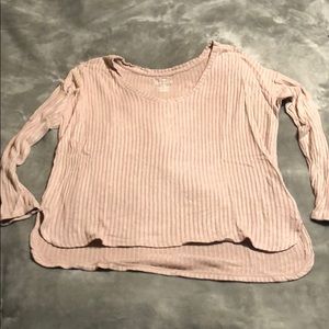 American Eagle Pink Ribbed Top